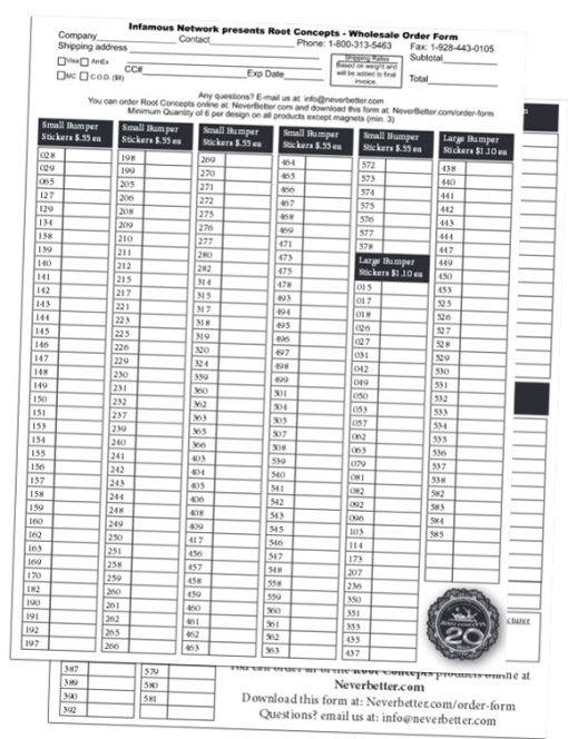 Just labels order form