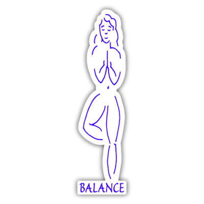 Balance Yoga - Small Bumper Sticker | 244