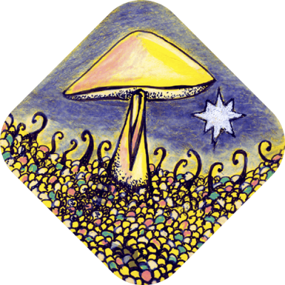 Bright Star Mushroom - Mini Sticker | 551