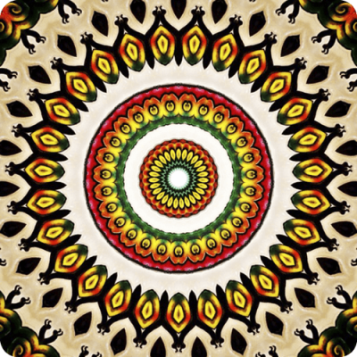 Rasta Snail Kaleido Mandala - Mini Sticker | 555