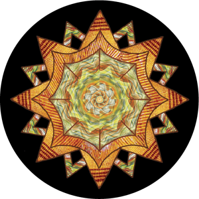 A Flower, a Bowl, and a Basket Mandala - Mini Sticker | 336