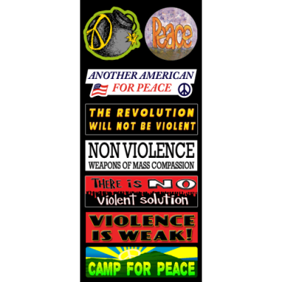 Nonviolence Sticker Pack - Small Bumper & Mini Stickers | 371, 312, 209, 496, 226, 417, 509, 362