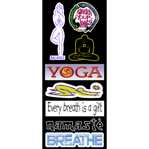 Yoga Sticker Pack – Small Bumper & Mini Stickers | 244, 368, 283, 406, 282, 231, 148, 459
