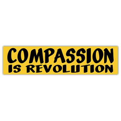 Compassion is Revolution - Small Bumper Sticker | 242
