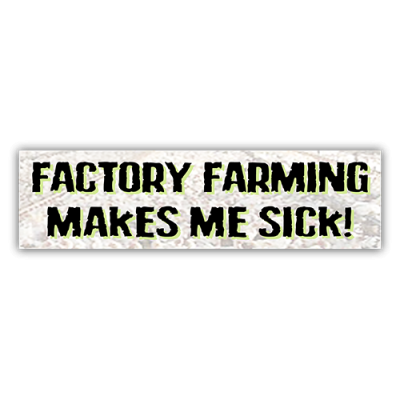Factory Farming Makes Me Sick - Small Bumper Sticker | 464