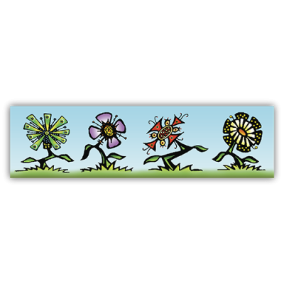Flowers - Small Bumper Sticker | 205