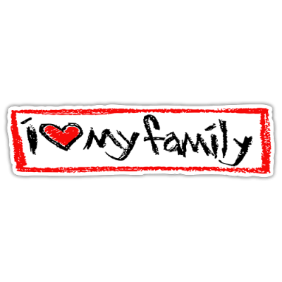 I Love My Family - Small Bumper Sticker | 141