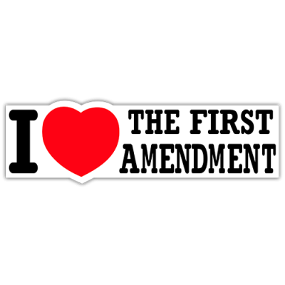 I Love the First Amendment - Small Bumper Sticker | 360