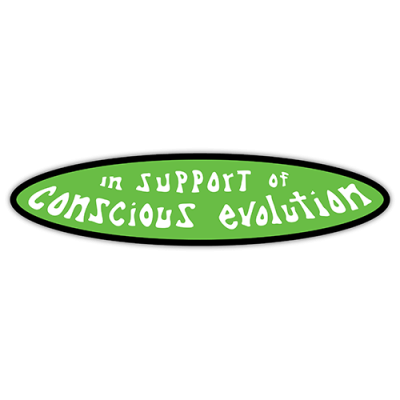 In Support of Conscious Evolution - Small Bumper Sticker | 251