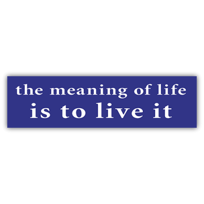 The Meaning of Life is to Live it - Small Bumper Sticker | 153