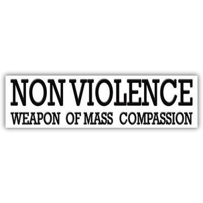 Non Violence Weapon of Mass Compassion - Small Bumper Sticker | 226