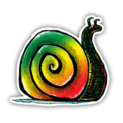 Rasta Snail - Mini Sticker | 511