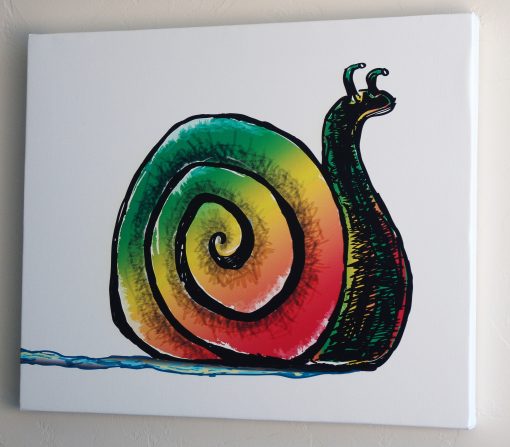 Rasta Snail - 23x19 Canvas Print - Image 2