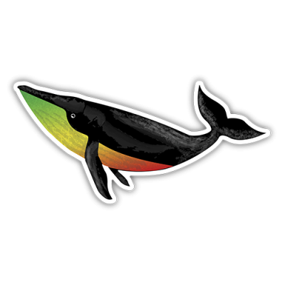 Rasta Whale - Bumper Sticker | 584