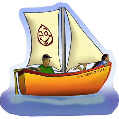 S.S. Neverbetter Sailboat - CLEARANCE Mini Sticker | 486