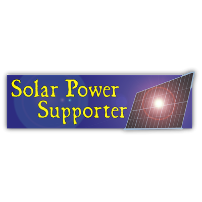 Solar Power Supporter - Small Bumper Sticker | 462