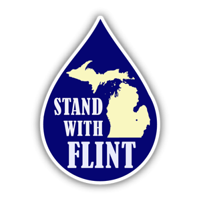 Stand with Flint Water Drop - Mini Sticker