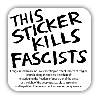 This Sticker Kills Fascists - Mini Sticker | 600
