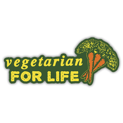 Vegetarian for Life Sticker - Small Bumper Stickers | 191