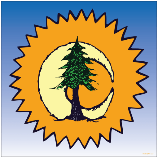 Sun Moon Pine - 16x16 Art Poster