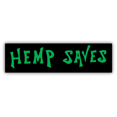 Hemp Saves - Small Bumper Sticker | 188